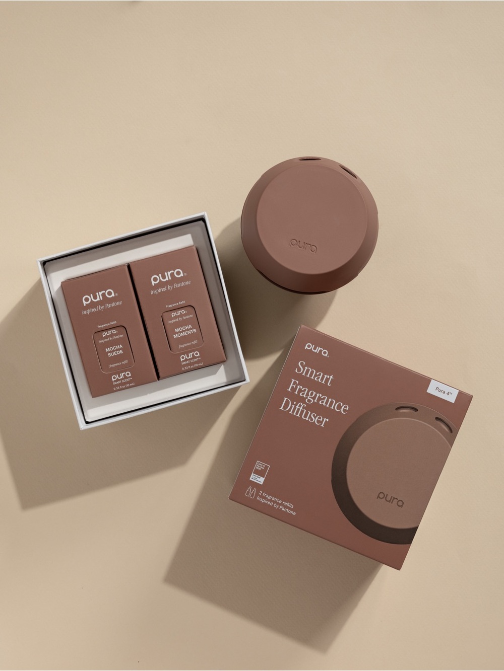 pura Smart Fragrance Diffuser - Mocha Mousse (Pantone Color of the Year 2025)